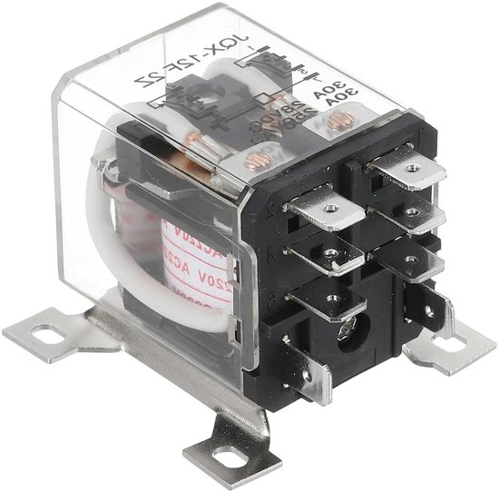 Electromagnetisch relais AC220 V, 30 A, hoge stroom, DPDT 2NO 2NC, 8 aansluitingen, DIN-rail montage, betrouwbaar en duurzaam van Merkloos