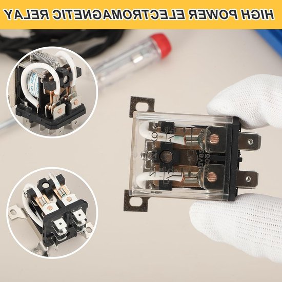 Electromagnetisch relais AC220 V, 30 A, hoog vermogen, DPDT 2NO 2NC, 8 aansluitingen, DIN-rail montage, betrouwbare schakeling