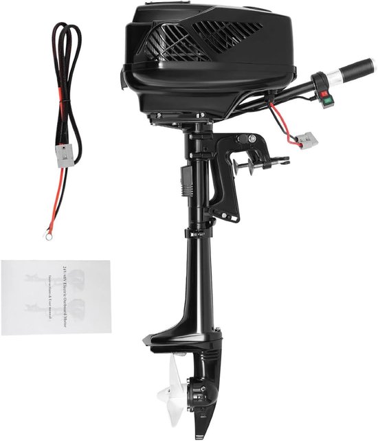 Elektrische Buitenboordmotor - Bootmotor - Vissen - Borstelloze Motor - 48V 1200W - Zwart