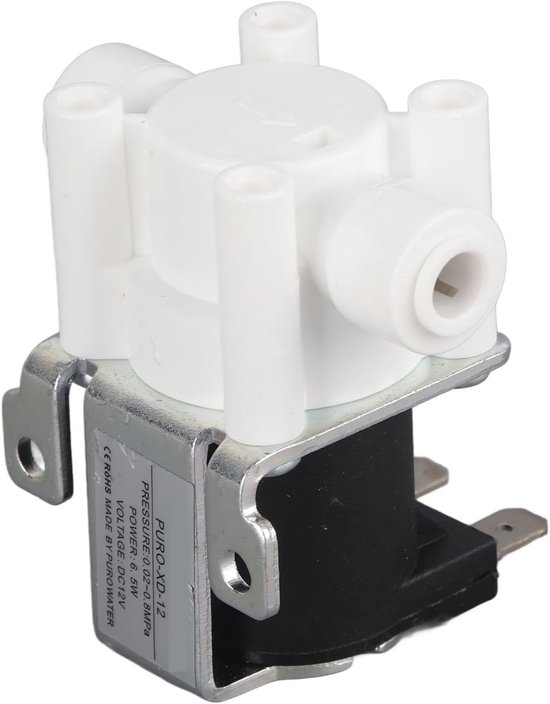 Elektrische Magneetklep 1/4 Inch Quick Connect Normaal Gesloten voor Waterzuiveraar - 12V Waterklep met Koperen Spoel en Duurzame Prestaties