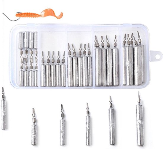 Elzusha - Vissen Gewichten - Dropshot Loodset - Slim Ontwerp - Meerdere Maten - Accessoires - Perfect voor Vissers - Compact Formaat