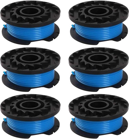 Enkele draadspoel geschikt voor Greenworks 24V grastrimmer G24LT25 G24LT G24LT28 G24LT30MK2 G24LT30M serie, reservedraadspoel lengte 4,8 m Ø 1,65 mm (6 spoelen)