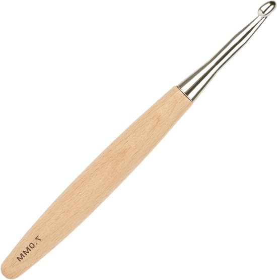 Ergonomische 7mm Haaknaald met Beukenhouten Handvat, Lichtgewicht en Comfortabel voor Artrose, Ideaal voor Haken en Breien van Merkloos