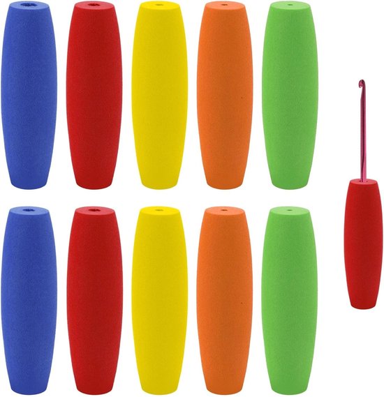 Ergonomische Haakgrepen voor Haaknaalden - 10 Stuks, Verstelbare Grip voor Comfortabel Haken van 2mm tot 10mm