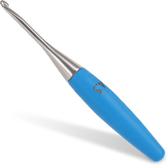 Ergonomische Haaknaald 4.5mm van Beukenhout, Rvs Haaknaalden voor Beginners, Ideaal voor Haken van Mutsen en Creatieve Projecten