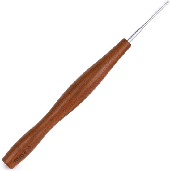 Ergonomische Haaknaalden 1.5mm van Hout, Lichtgewicht en Comfortabel voor Beginners en Mensen met Artritis, Perfect voor Mutsen, Handschoenen en Sjaals van Merkloos