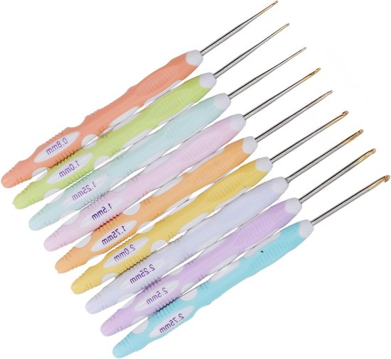 Ergonomische Haaknaalden Set voor Haken en Breien met Diverse Maten van 0.8mm tot 2.75mm voor Creatieve Projecten