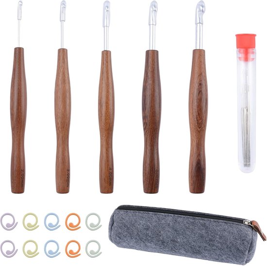 Ergonomische Haaknaalden Set voor Haken, Inclusief Opbergtas en Ideaal voor Artrose Handen, Perfect voor Creatieve Projecten en Hobby's