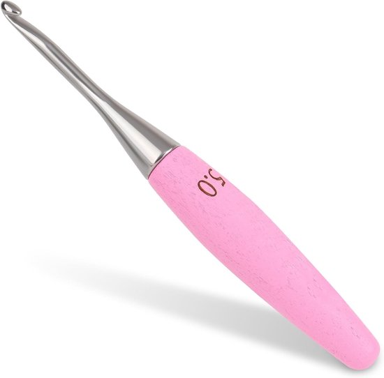 Ergonomische Haaknaalden van 5mm met Beukenhouten Handvatten, Ideaal voor Beginners en Perfect voor Het Haken van Mutsen en Creatieve Projecten