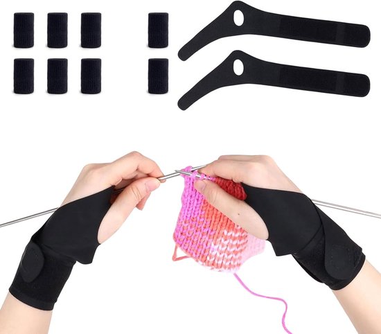Ergonomische haakset met 2 paar handschoenen en 10 vingertoppen voor haakliefhebbers en creatieve projecten