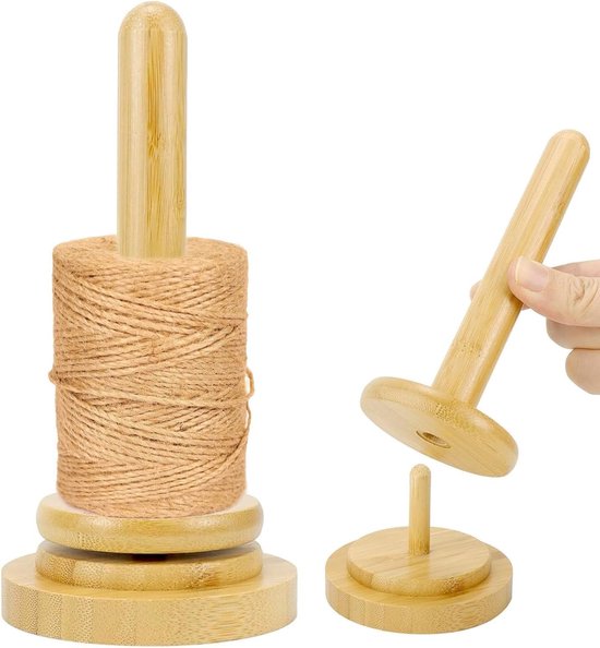 Ergonomische Wolhouder van Hout, 360° Draaiende Wolroller voor Breien, Haken en Naaiwerk, Draagbare Wolwrapper voor Creatieve Projecten van Merkloos