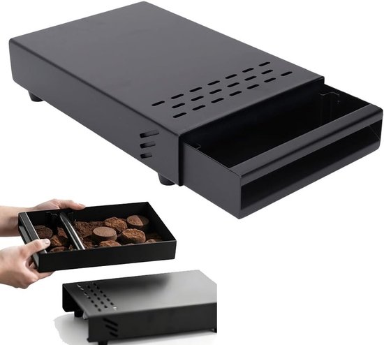 Espresso Beater Tray van RVS met Uittrekbare Lade voor Koffiemolen, Koffiekopjes Organizer 7.1" x 11" x 2
