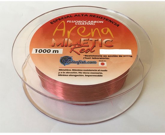 Estanfish Arena Monofilament 1000 M Rood 0.220 mm van Merkloos