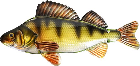 Eurocatch Baars - Muurdecoratie 40cm - 3-D Metaal en Glas - Kunst - Cadeau Idee - Vaderdag Cadeau