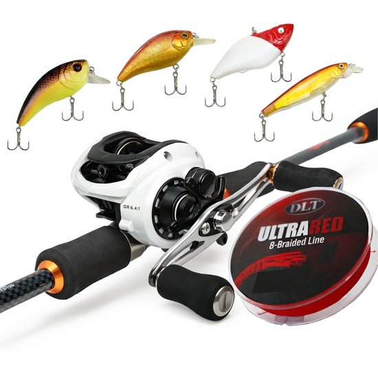 Eurocatch - Baitcaster - Hengel set - Roofvis set - Lengte 1,80m - incl. 200m Gevlochten lijn - Visset - Combo - incl kunstaas