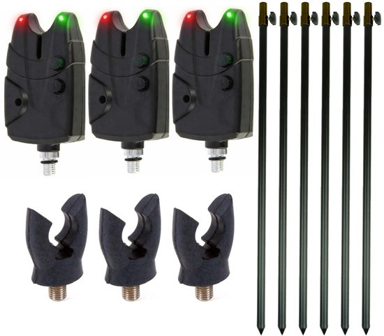 Eurocatch Beetmelder Bankstick set 3 rod - Karpervissen - Beetverklikker - Hengelsteun van Merkloos