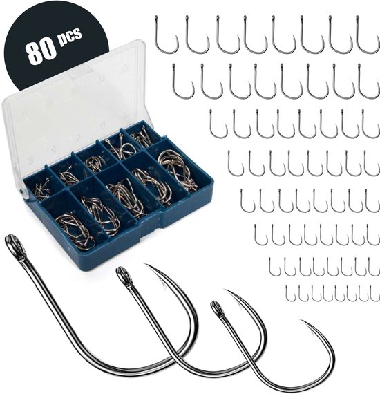 Eurocatch Fishing Vishaken - Vishaakjes met oog - 80 stuks van Merkloos