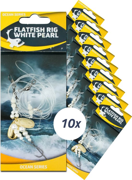Eurocatch Flatfish White Pearl Rig 2-Hooks Size 2 10x van Merkloos