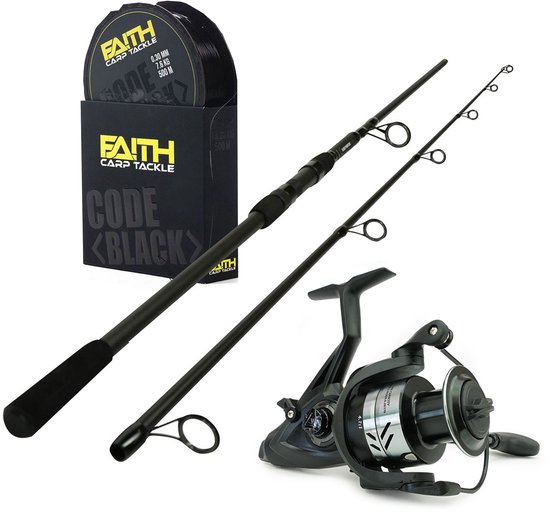 Eurocatch Karperhengelset - Black Phantom Hybrid 10Ft 3,00lbs - Nobilis LL 3500 Freerunner Vismolen - Nylon Vislijn van Merkloos