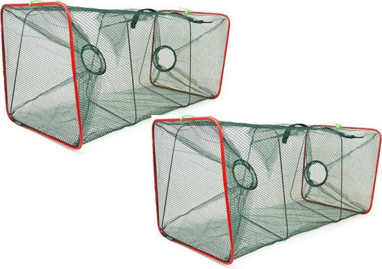 Eurocatch - Kreeftenfuik 2 Stuks - Krabbenfuik - Rivierkreeft - Stevig - Metalen frame - Opvouwbaar - Vang 2x zoveel met 2 stuks van Eurocatch