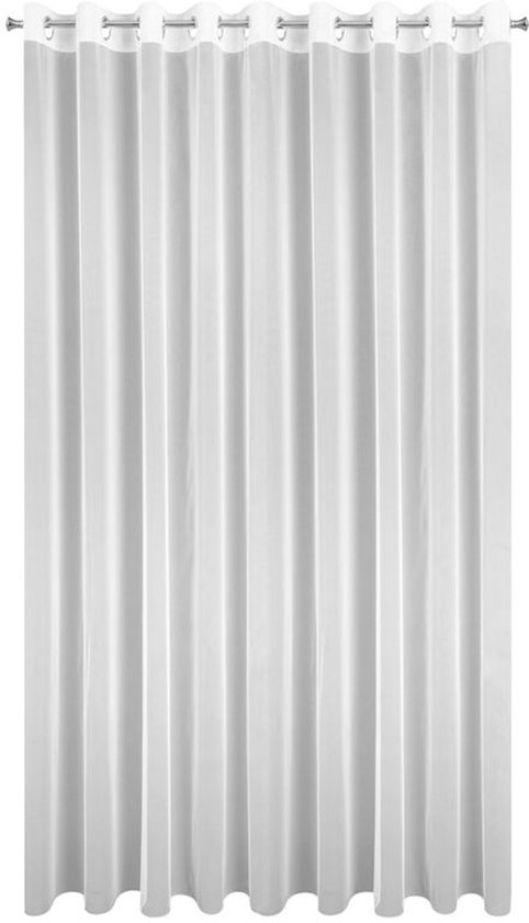Eurofirany - Gordijn op Oogringen - 400x250 cm - Wit - Delicate Stof van Merkloos