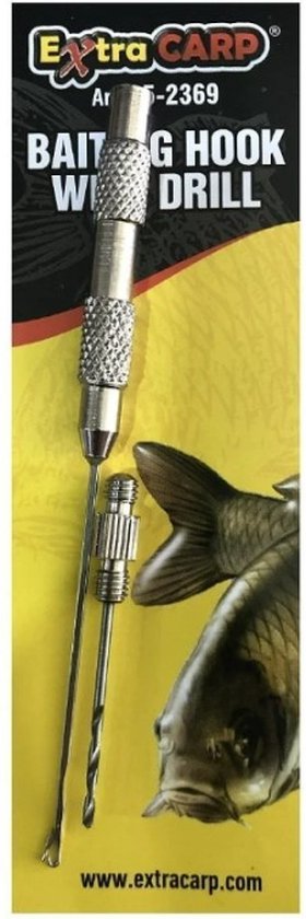 EXC Baiting Hook with Bait Drill - 2-in-1 - RVS Boilienaald & Boilieboor - Baiting Needle & Drill van Merkloos