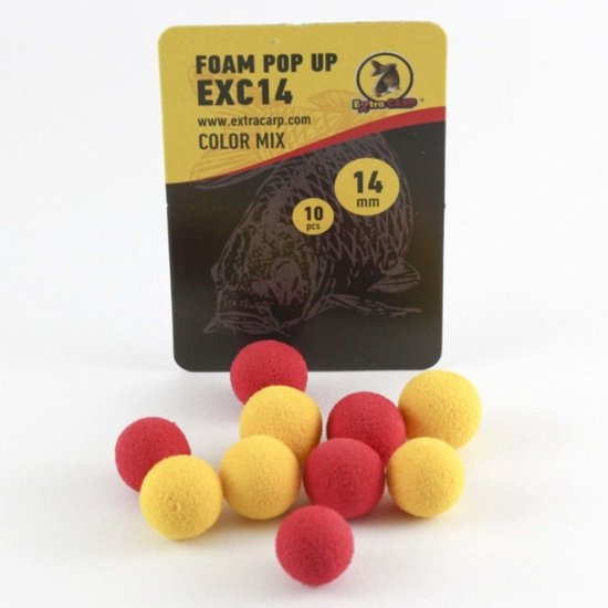 EXC Foam Pop Up - 14mm - 10 stuks - Color Mix - Kunstaas Pop-Ups - Nep Boilies - Karper vissen van EXC