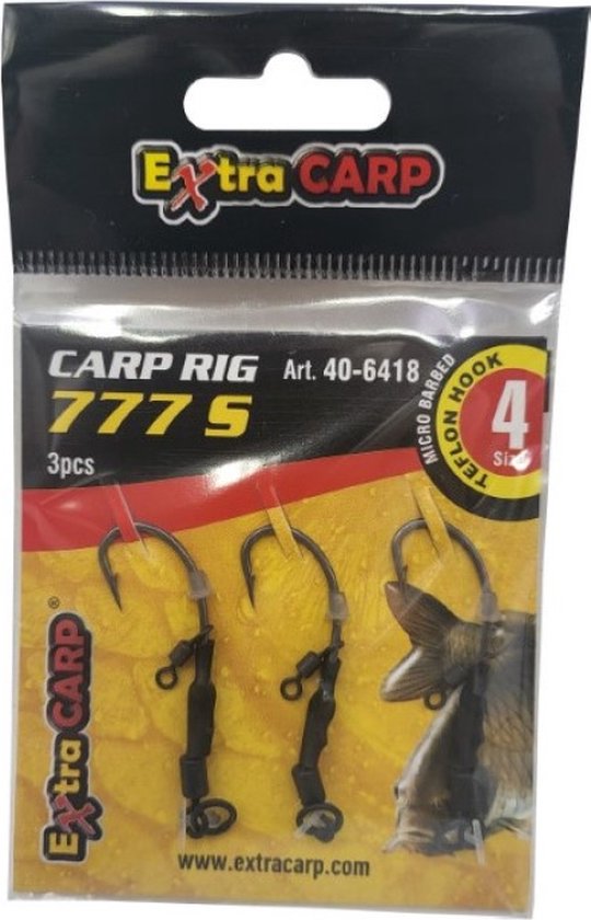 EXC Spinner Rig 777 w/ Swivel - Haakmaat #6 - 3 stuks - Met Rig Swivel - Karper Onderlijn - Ronnie Rig