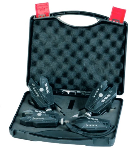 EXC VOX 3 Bite Alarm Set - 3+1 Beetmelder Set voor Karpervissen - Inclusief Ontvanger en schroefbare Snag Ears van Merkloos