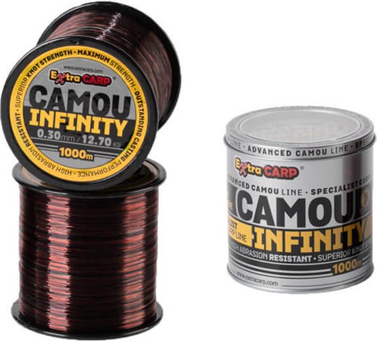 Extra Carp - Infinity Camou 1000 meter - Nylon Karperlijn - 0,30 mm (12,7 kg) van Extra Carp