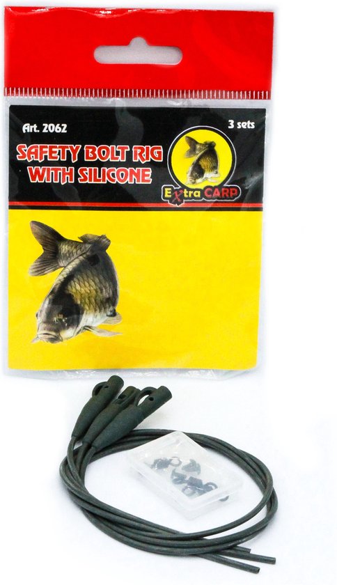 Extra Carp Safety Bolt Rig w/ Silicone Tubing - 3 stuks - Vastloodsysteem Karper Vissen - Lead Clip Systeem van Extra Carp