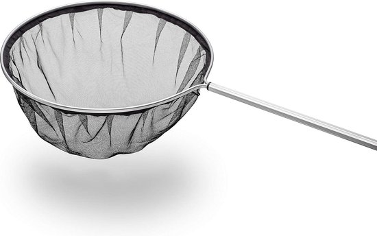 Extra groot rond vijverschepnet voor vijver en zwembad reinigen met lange steel