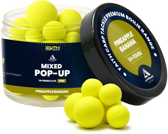 Faith A-Prime Pop-Ups Pineapple / Banana Pop-Up Mix 14 + 18 mm High Attractive Snowman Single Bait