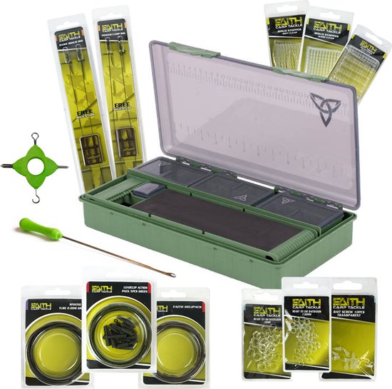Faith Carp End Tackle Set - Karper rig set - Onderlijnmateriaal - In luxe Tackle Box van Faith