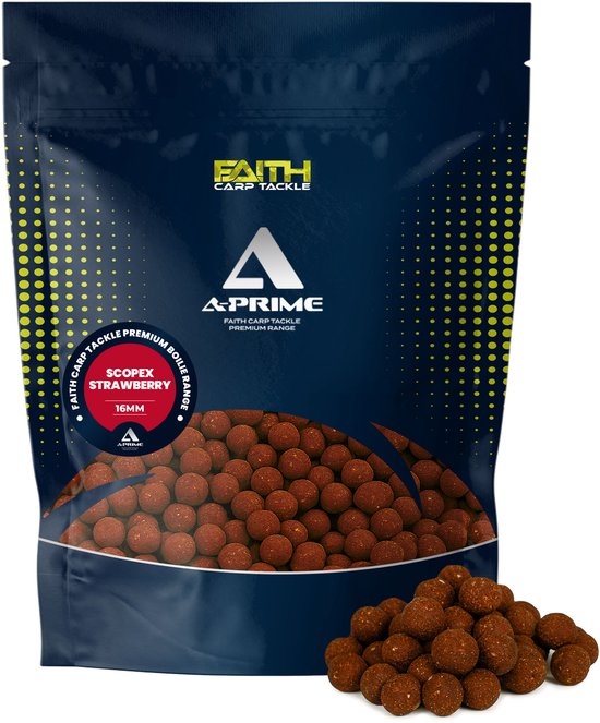Faith Carp Tackle A-Prime Boilie - 5kg - 16mm - Strawberry/Scopex
