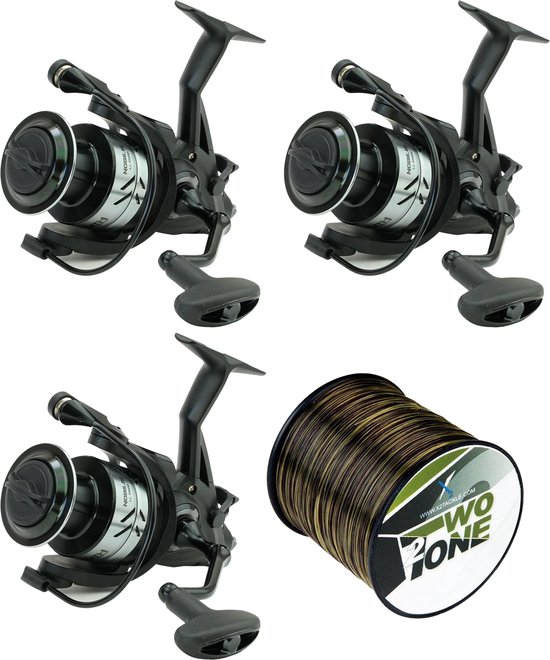 Faith Carp Tackle Nobilis 3500 - Vrijloop molen set - Karpermolen set - met Two Tone Vislijn van Merkloos