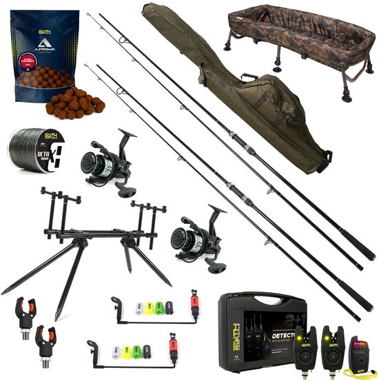 Faith Carpset 2 Rod Exclusive – Complete Premium Karpervisset met Hengels, Vrijloopmolens & Beetmelders
