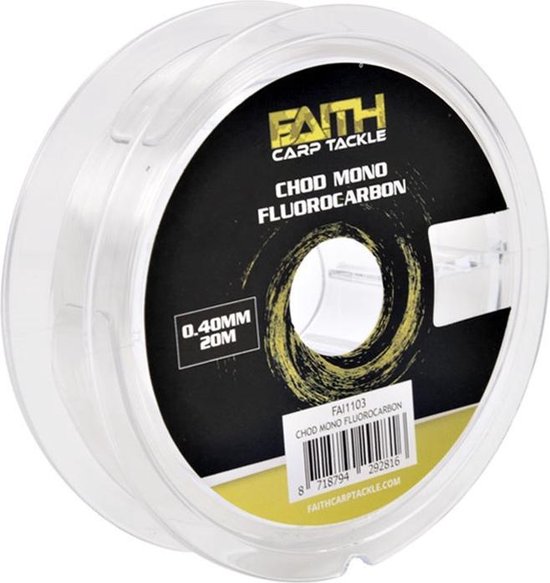 Faith Chod Mono Fluorocarbon - 0.40mm - 20m - Transparant van Faith