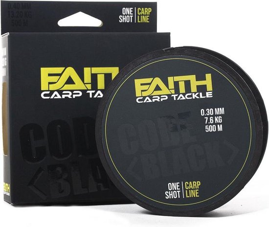 Faith Code Black One Shot - 500m - 0.30mm - 7.6kg - Nylon - Vislijn van Merkloos