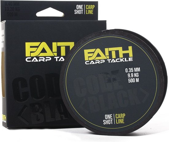 Faith Code Black One Shot - 500m - 0,35mm - 9,9kg - Nylon -Vislijn van Merkloos