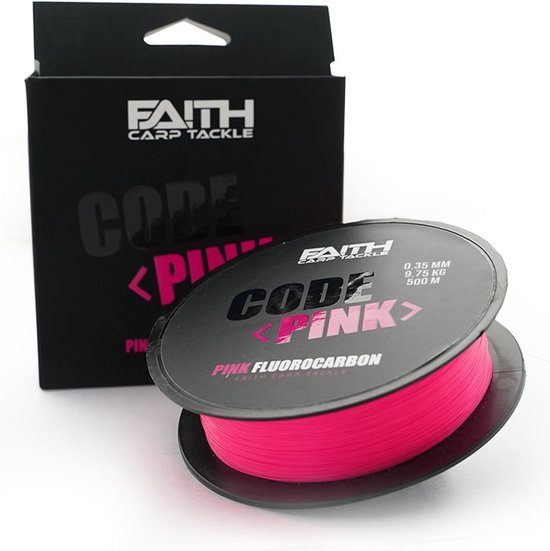 Faith Code Pink | Fluorcarbon - Lijn - 500m - 0.40mm - 13.5kg Trekkracht - Vislijn - Roze van Faith