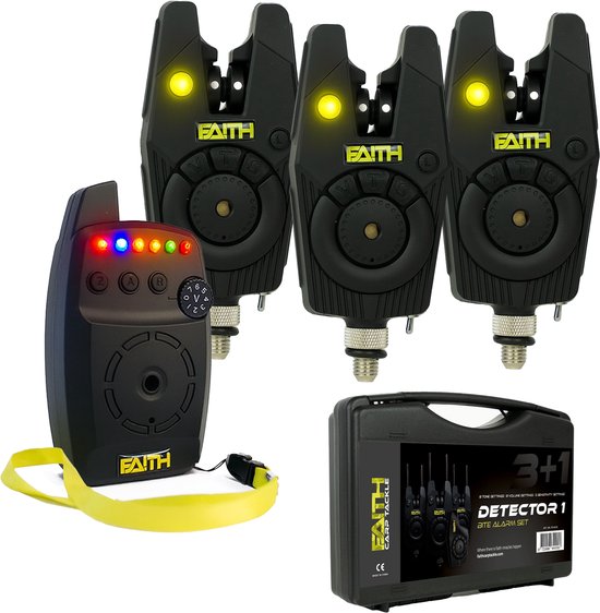 Faith Detector - Beetmelders Set 3+1 - Beetverklikkers - met Opberg Koffer - Karpervissen van Merkloos