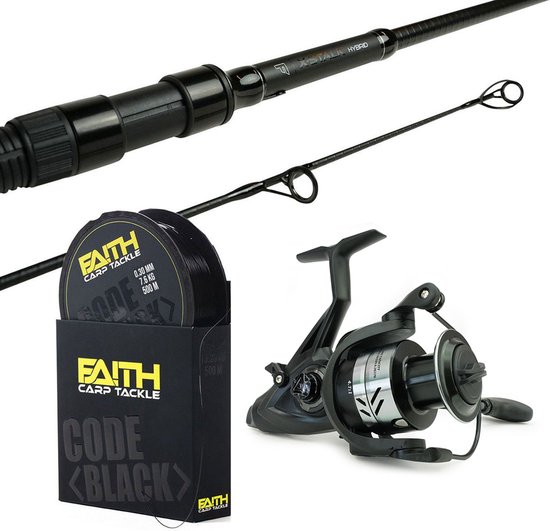 Faith Karper Hengelset -X-Stalk Hybrid 9Ft - Nobilis LL 3500 Freerunner Vismolen - Nylon Vislijn van Faith