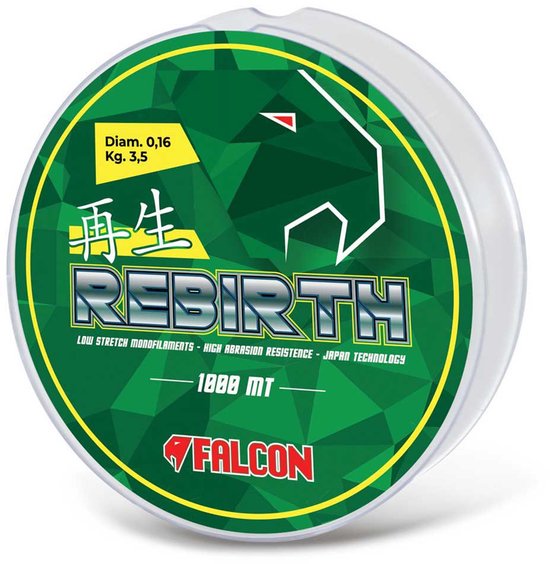 Falcon Rebirth Low Stretch 1000 M Monofilament Transparant 0.250 mm van Merkloos