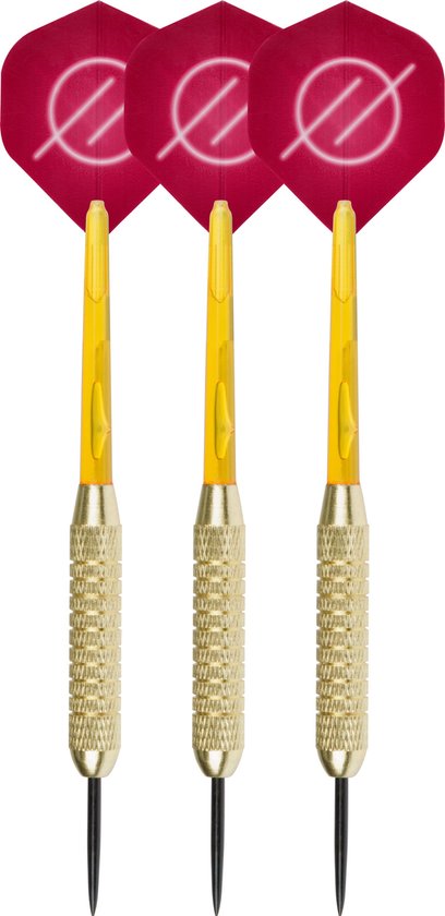 Faver Dartpijlen Brass Coated - 3 stuks - Rood – 23 gram - Extra Flights van Faver