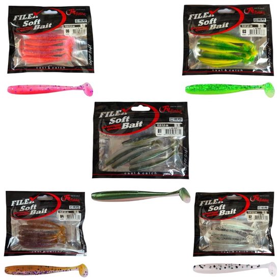 FC's FELIX Softbaits 'Assorti'- 9.0cm - 25 stuks - 5x5 Shads in verschillende kleuren - Shad/Soft Bait - Kunstaas voor Roofvissen - Voordeelpakket van Merkloos