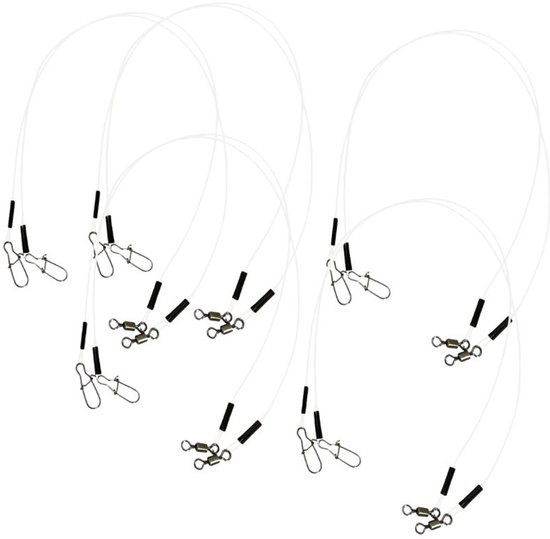 FC's Fluorocarbon Onderlijnen Set - 10 stuks - 25cm - 18kg - Roofvis Onderlijnen - Snoek Onderlijn - Kunstaas Fluorocarbon Leader van Merkloos