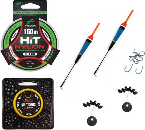 FC's Penvissen Set - Complete Startset Dobber vissen - met Vislijn, Dobbers, Loodhagels, Vishaken en Line Stoppers - Karpervissen en Witvissen set met dobbers van FC's