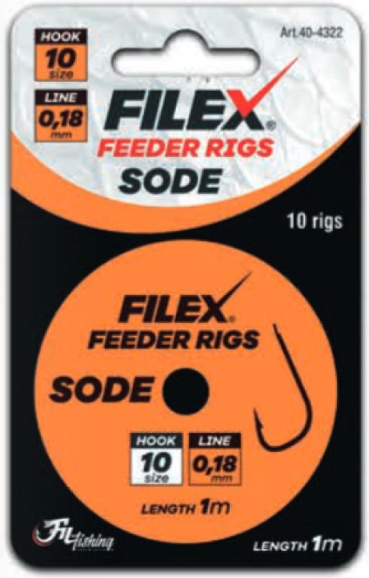 Feeder Rigs 'SODE' - Haakmaat #14 - 0.14mm - 1m - 10 stuks - Feeder Onderlijnen - Witvis Onderlijn van Frenzee