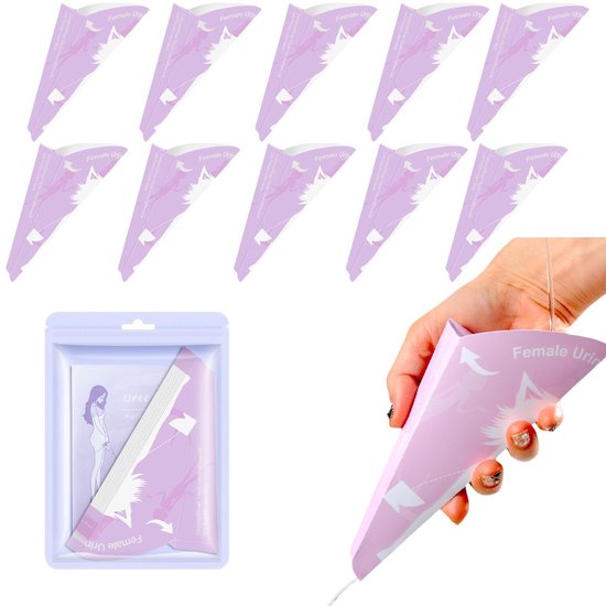 Female Urinals, 10 Pcs Disposable Paper Urinals for Women Portable Waterproof Urinals Standing Pee Funnel for Pregnant, Injured, Travel, Camping, Outdoor Activity van Gogrenea